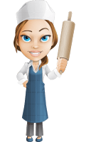 Cute Female Chef Cartoon Vector Character AKA Thea Appetite